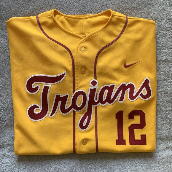 Game Worn Nike USC Trojans Button-Up Baseball Jersey. XL. - Picture 1 of 11